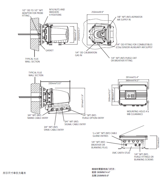 SERVOTOUGH Fluegas (2700) 燃烧气体分析仪尺寸 SERVOTOUGH Fluegas (2700) 燃烧气体分析仪尺寸